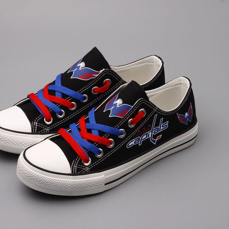 Women's and Youth Washington Capitals Repeat Print Low Top Sneakers 002
